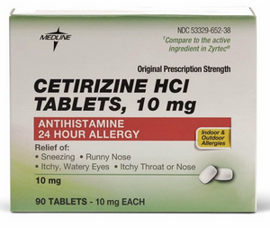Cetirizine 10 mg Tablets Anti-Histamine