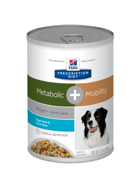 Hill's Metabolic + Mobility - Canine Canned 354g /PKG 12  Vegetable & Tuna **Format Stew**